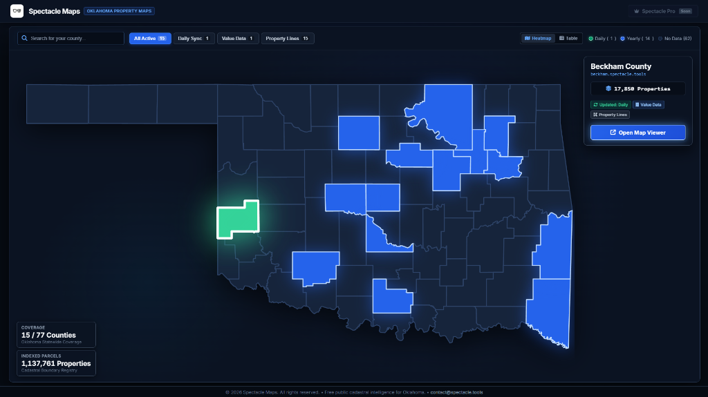 Spectacle Maps Oklahoma Spatial Command Center Directory Interface